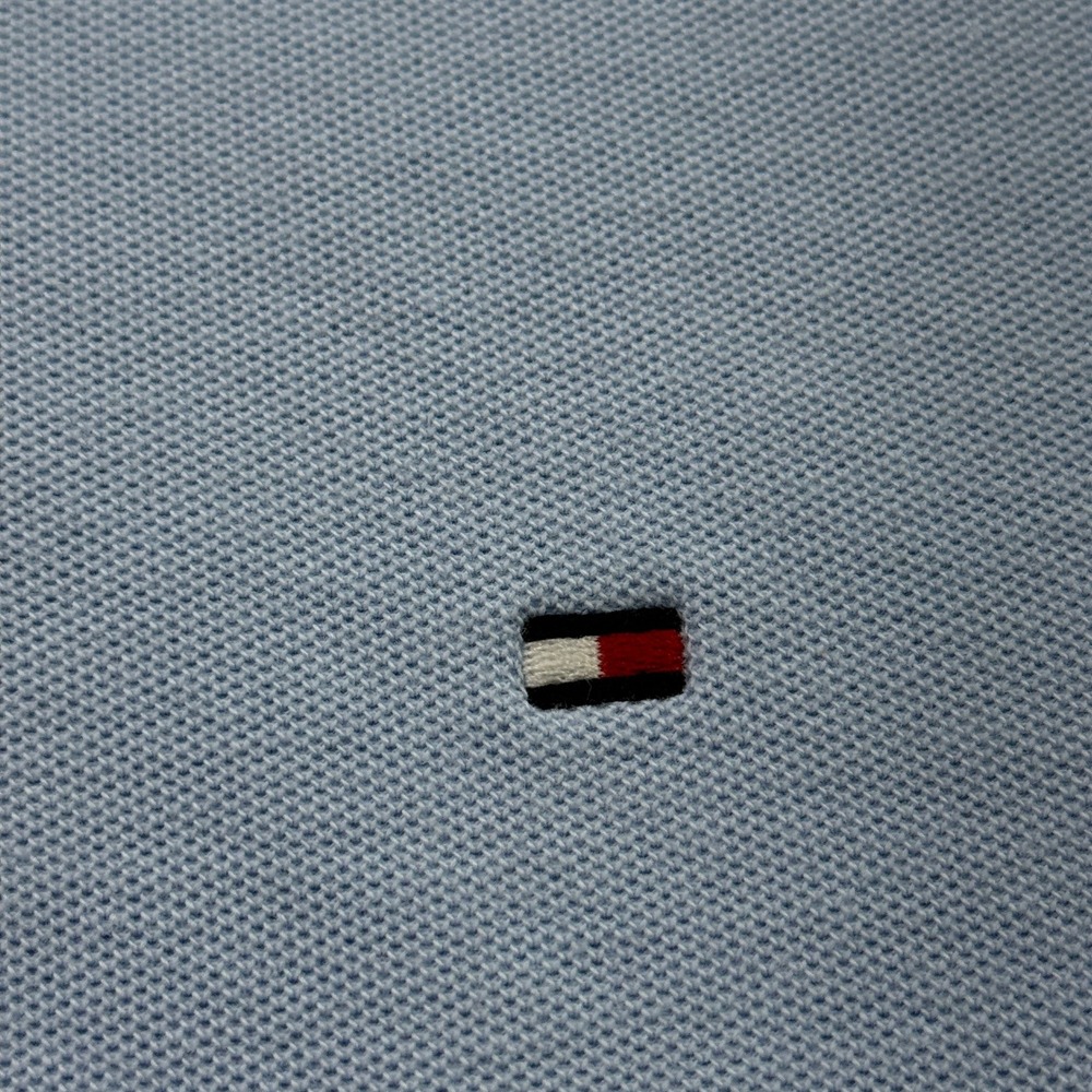 Tommy Hilfiger Polo Shirt Mens Medium Light Blue Cotton Pique Short Sleeve - Picture 3 of 9